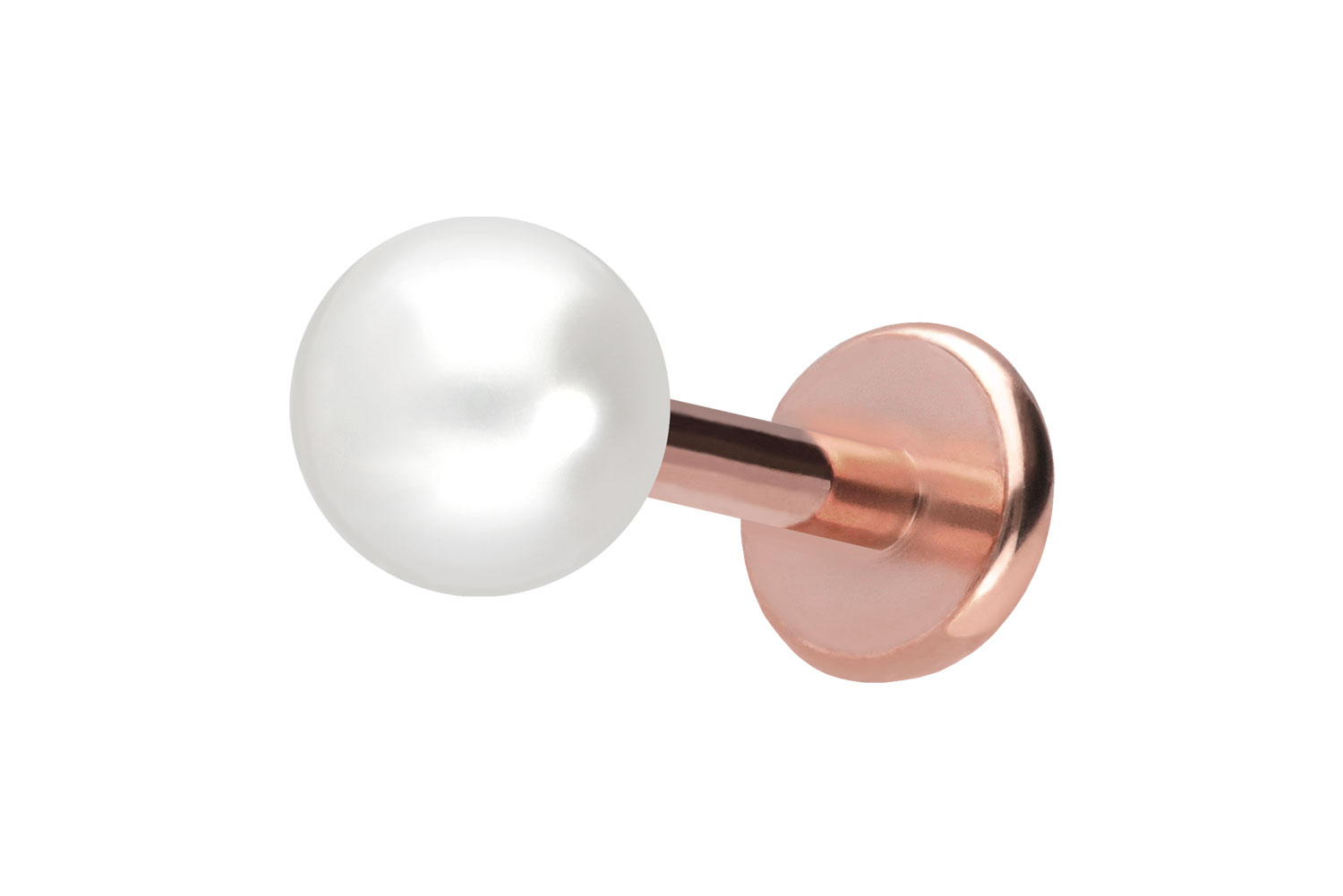 Titan Labret Piercing mit Push Fit SYNTHETISCHE PERLE